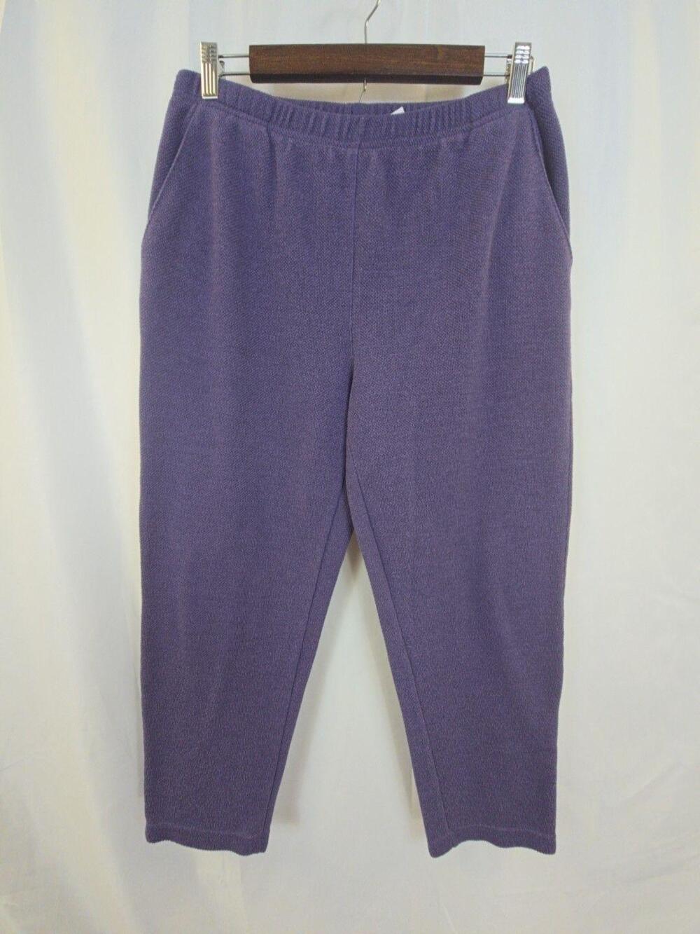 Blast Pants Womens P Purple Knit Sweatpants Pull On Elastic Waist Casual Pockets